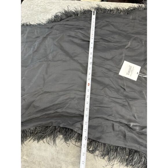 NWT Marie Oliver Maura Black Silk Feather Trim Dress Size Small $378 - Picture 4 of 9